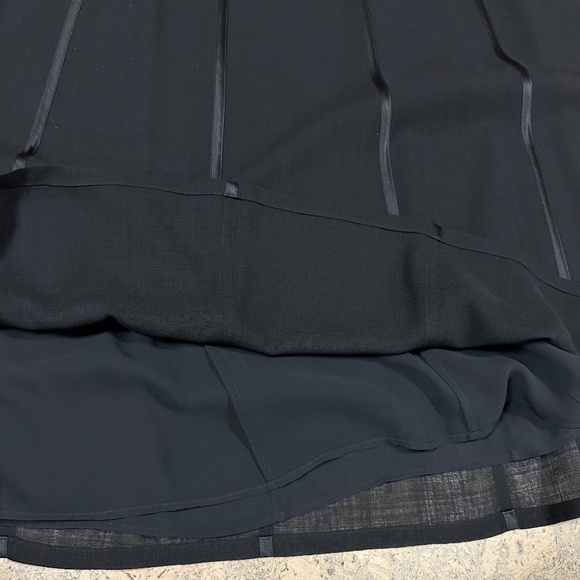 Vintage Ralph Ralph Lauren Long Black Wool Skirt with Silk Piping Size 4 - Picture 6 of 12
